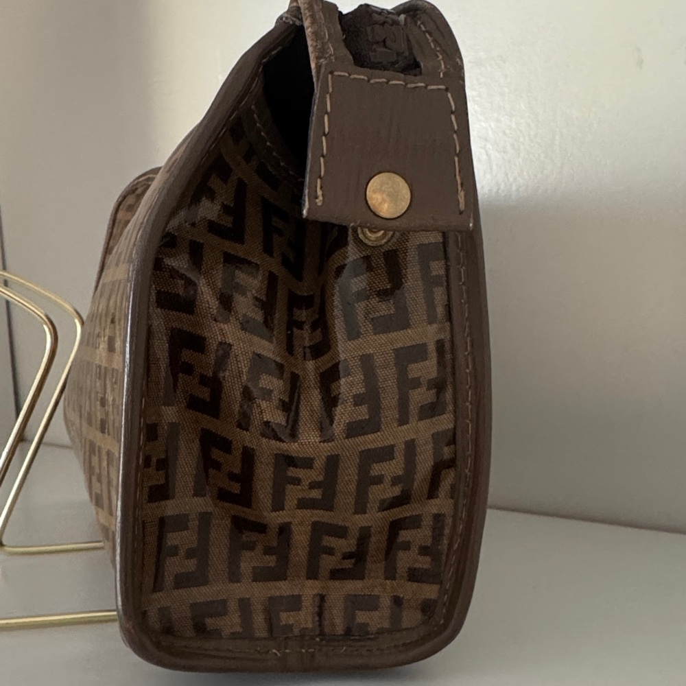 Authentic Fendi Tan Monogram Clutch/Pouch with COA - Picture 3 of 12